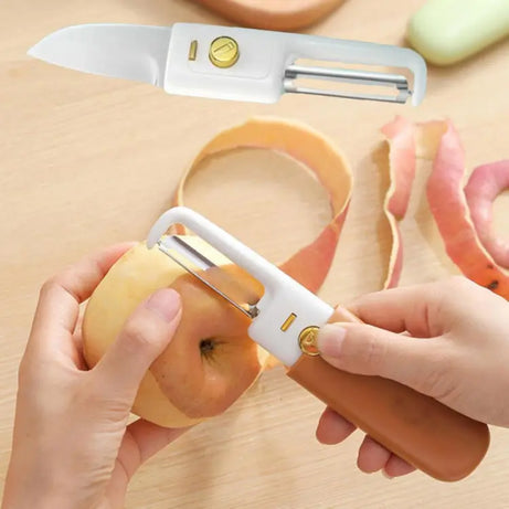 Portable 2 in 1 Knife and Peeler for Peeling and Cutting of Fruits Vegetables