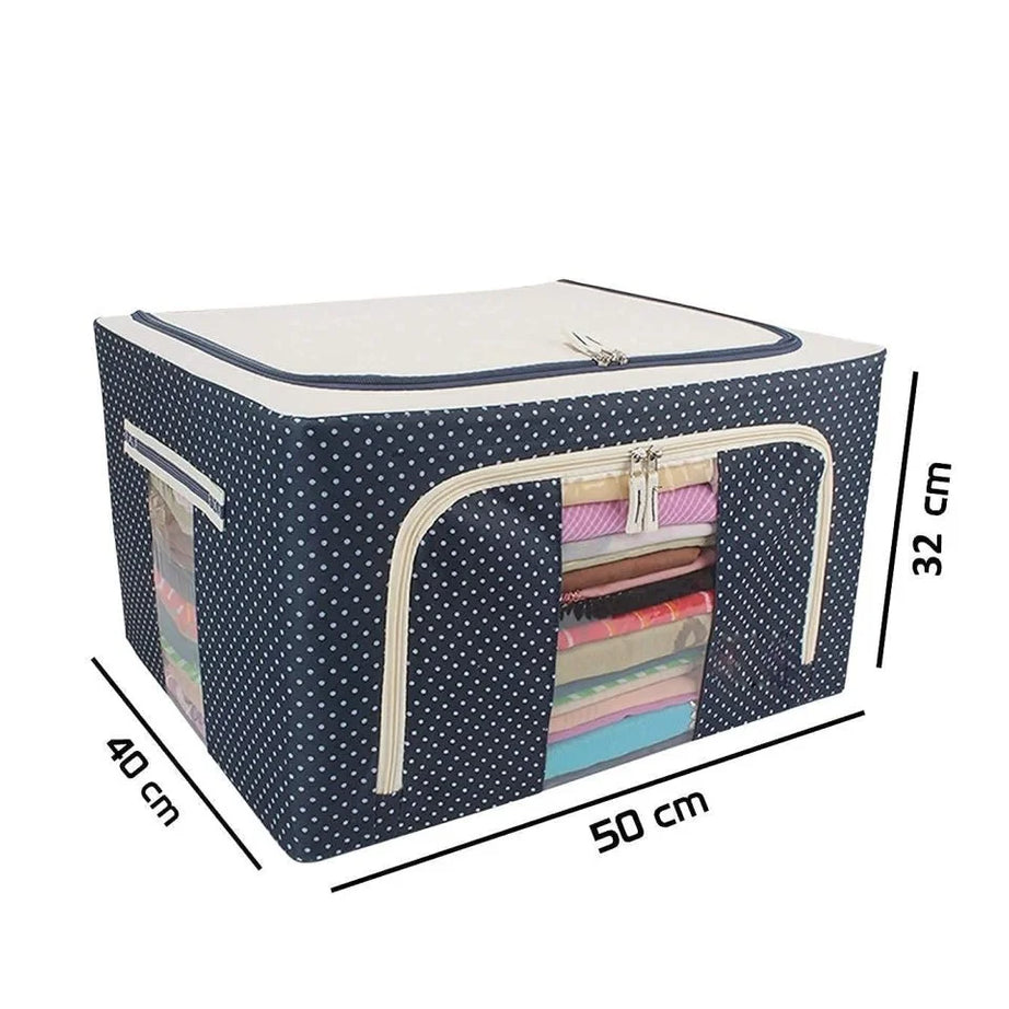 Foldable Metal Frame Clothes Storage Organizer Bags