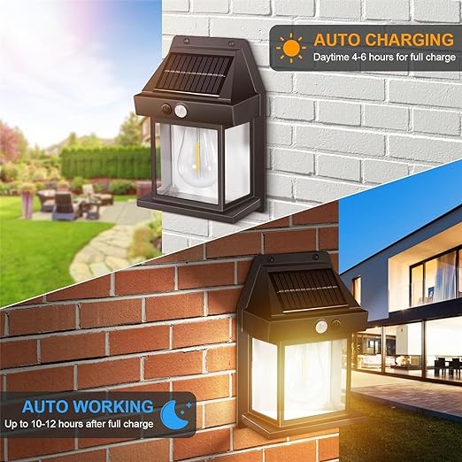 Solar Tungsten Wireless Outdoor Led Wall Light With Human Sensor Bulb Waterproof Garden Landscape Villa Courtyard Decor Night Light