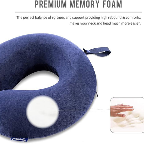 Travel Pillow Memory Foam Head Neck Support Airplane Pillow for Traveling, Car, Home, Office, Travel