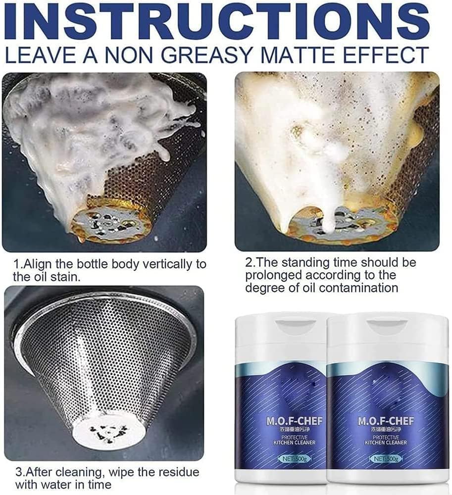 Mof Chef Heavy Duty Kitchen Oil Stain Cleaning Powder