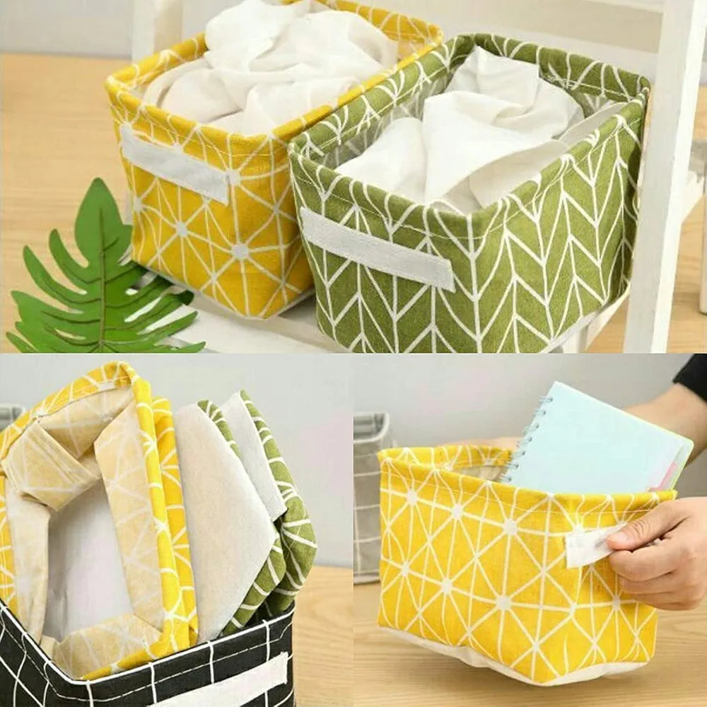 Multi-Purpose Foldable Storage Organizing Basket (Random Design) – 3 Pcs