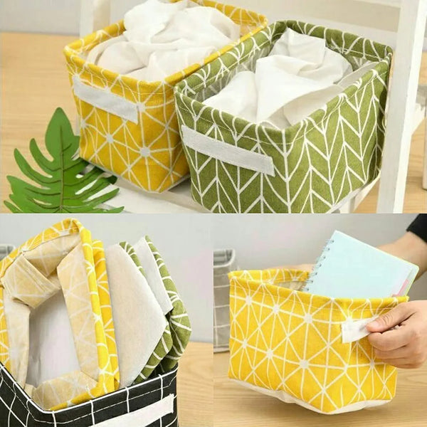 Multi-Purpose Foldable Storage Organizing Basket (Random Design) – 3 Pcs