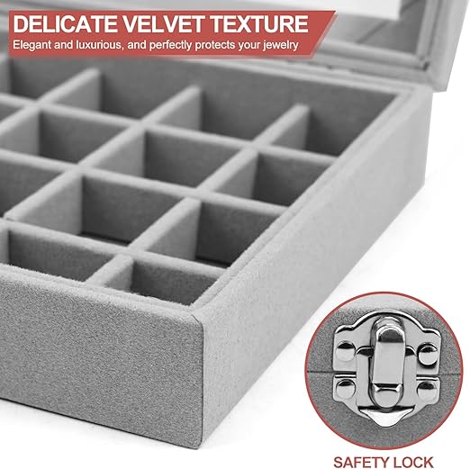 Classic Triangle Shape Wood Jewelry Storage Box with Snap Closure Velvet Lining For Women