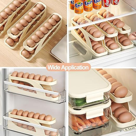 Sale Offer Egg Holder Dispensers With Automatically Rolling and Space Saving Egg Tray For Refrigerator and Kitchen