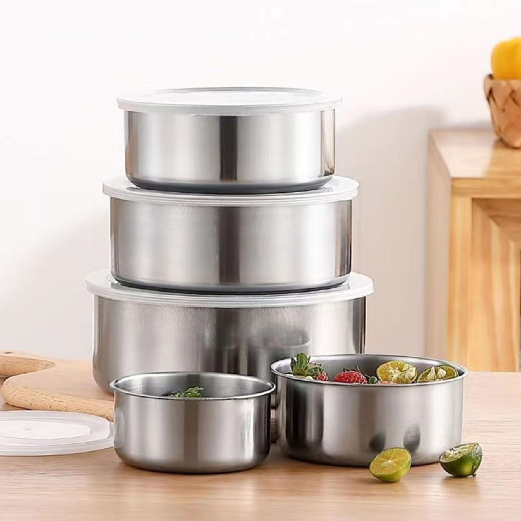 Stainless Steel 5pcs Bowl Set (Box Packing)