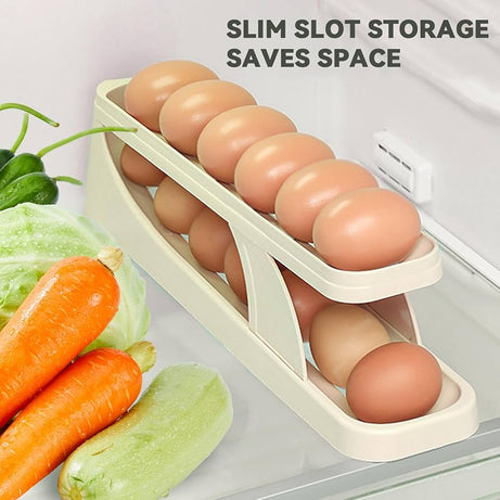 Sale Offer Egg Holder Dispensers With Automatically Rolling and Space Saving Egg Tray For Refrigerator and Kitchen