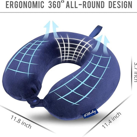 Travel Pillow Memory Foam Head Neck Support Airplane Pillow for Traveling, Car, Home, Office, Travel