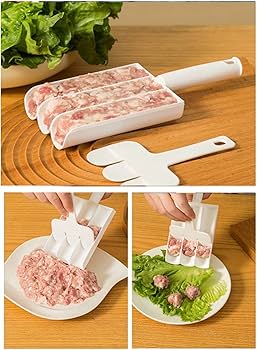 (Pack of 2) Plastic Triple Easy To Use Meat Ball Kofta Maker Mold for kitchen