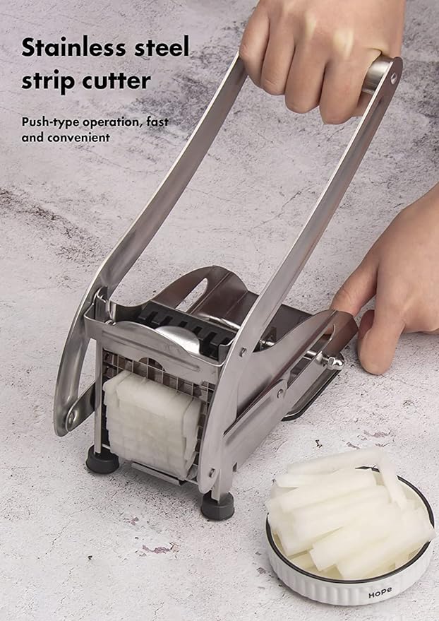 Stainless Steel French Fry Cutter Potato Slicer and Chipper Chip Cutter for Potatoes Carrots Cucumbers