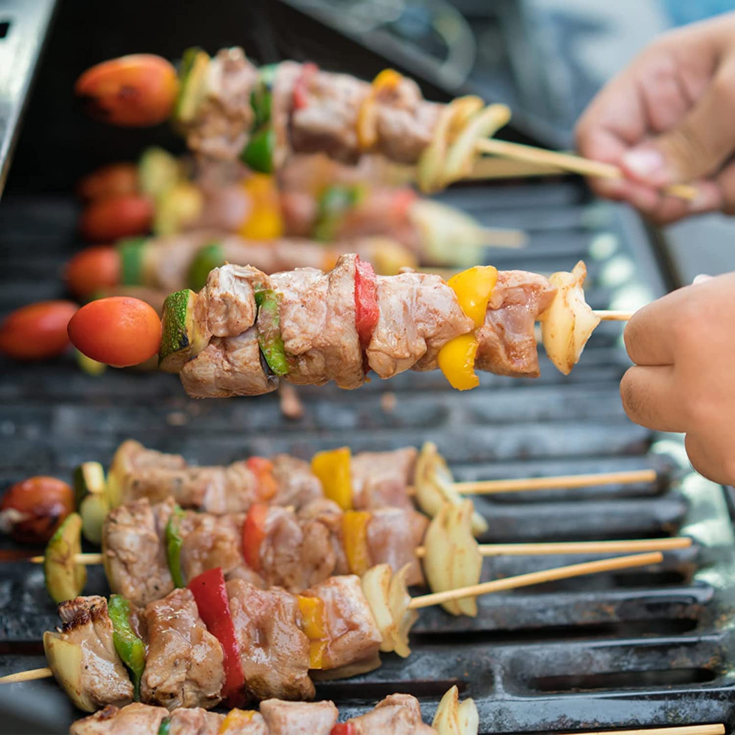 Pack Of 100 Wooden Skewers Sticks for BBQ