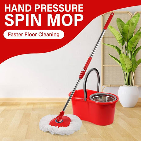 Steel Bucket Spin – 360° Degree Rotation Push/Pull Micro Fiber Clean Mop