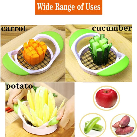 (Pack of 3) Stainless Steel Vegetable Potato Square Slicer French Fry Grid Cutter