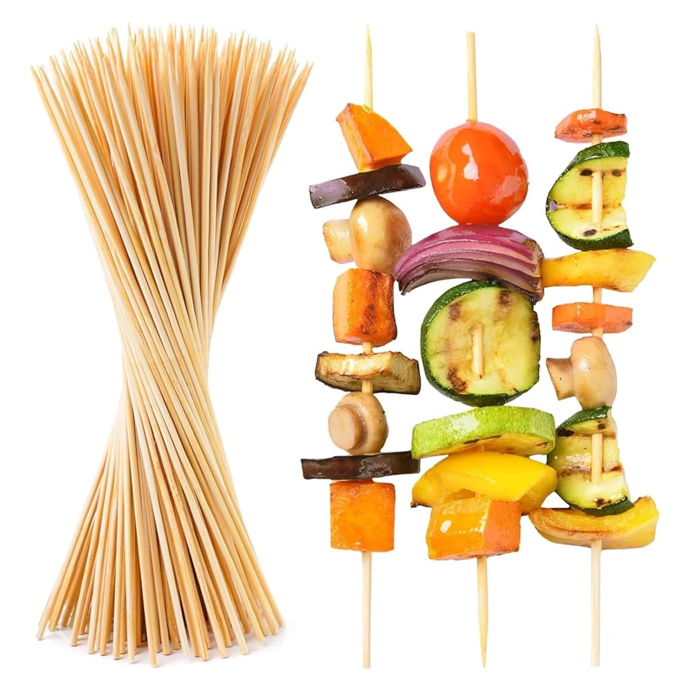 Pack Of 100 Wooden Skewers Sticks for BBQ