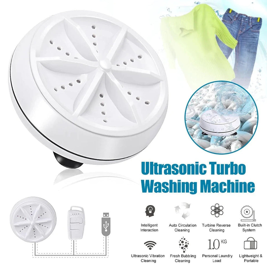 PORTABLE USB ULTRASONIC TURBINE LAUNDRY WASHING MACHINE