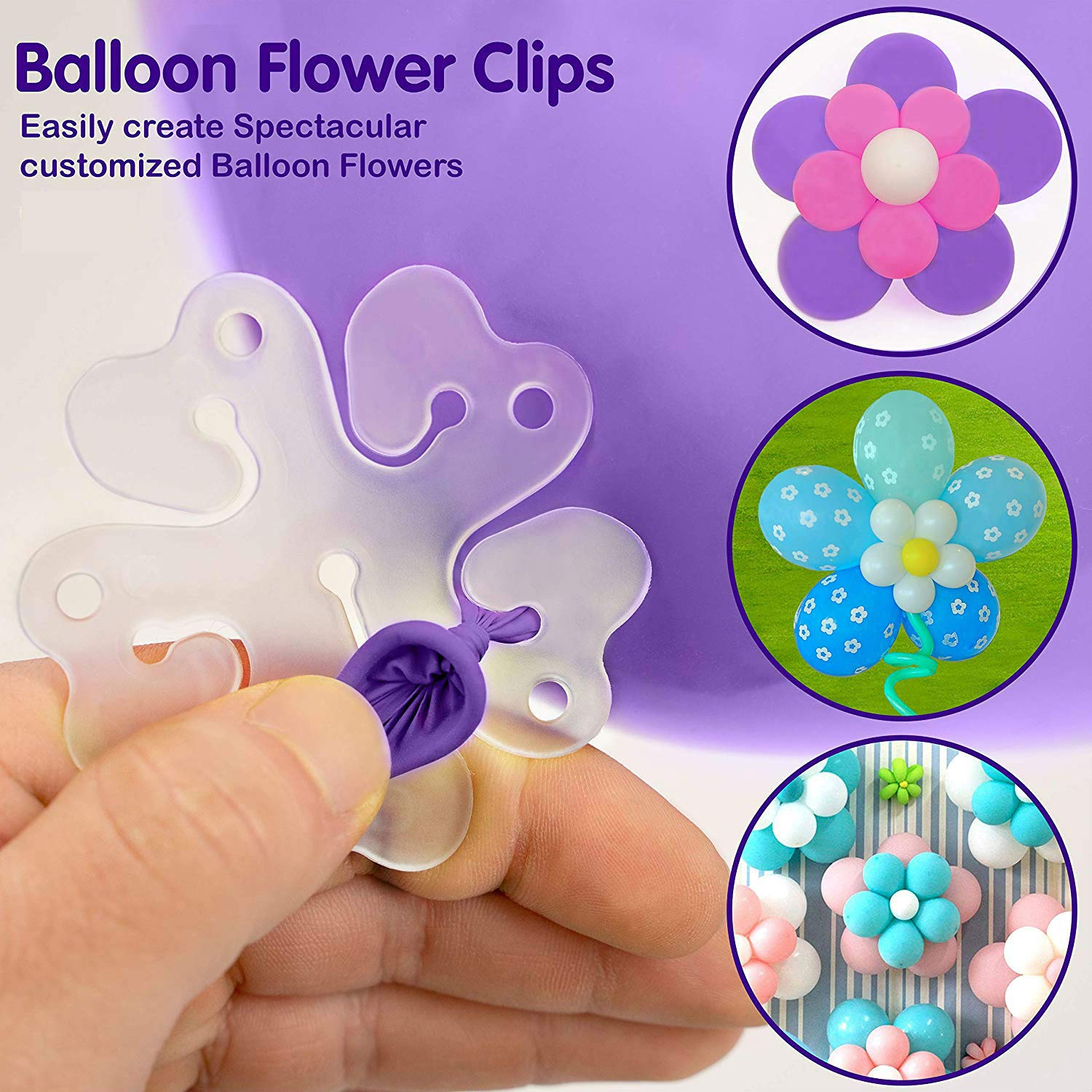 6Pcs Flower Shape Balloon Clip