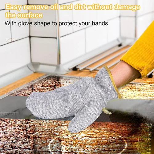 Kitchen Dish Silver Wire Cleaning Gloves