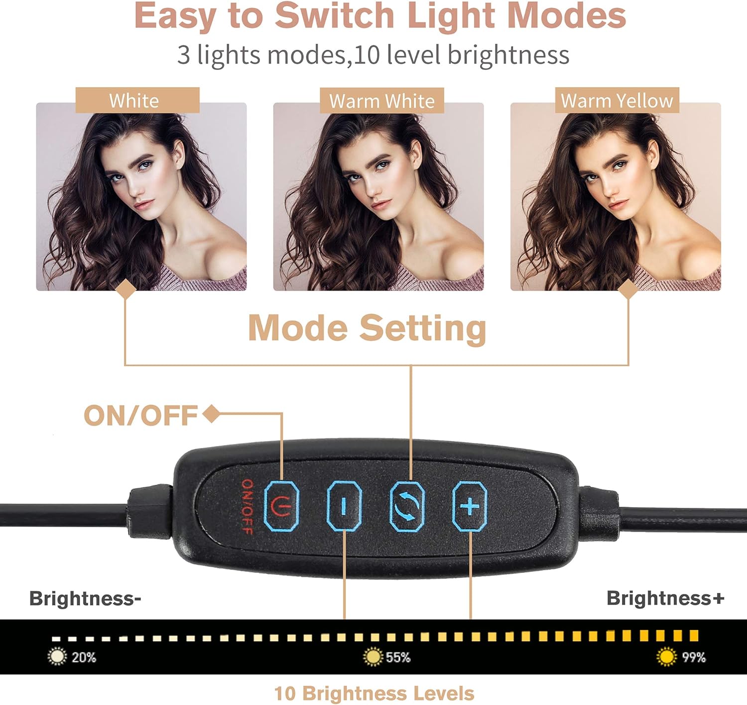 LED Selfie Ring Light with Optional Tripod for Photography Tiktok Live Stream Makeup and Compatible with iPhone & Android