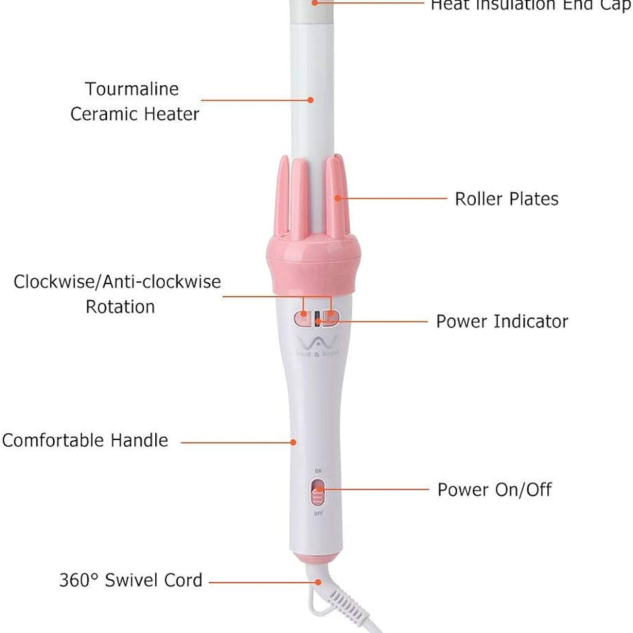 360° Rotation Automatic Ceramic Hair Roller Curling Iron Styling Wand - Ceramic Professional Automatic Curler
