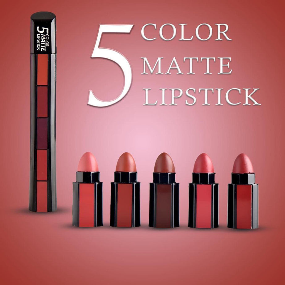 Buy 1 Get 1 Free Offer - Imported Portable High Quality 5 in 1 Lipstick - Red Color & Nude Color Rs 799