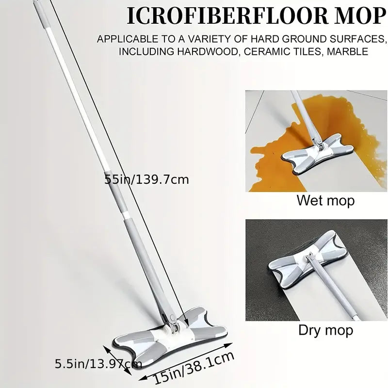 X Type Floor Squeeze 360 Degree Mop with Replacement Mop Pads