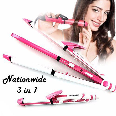 SHINON SH-8088 3in1 straightener crimple and roller
