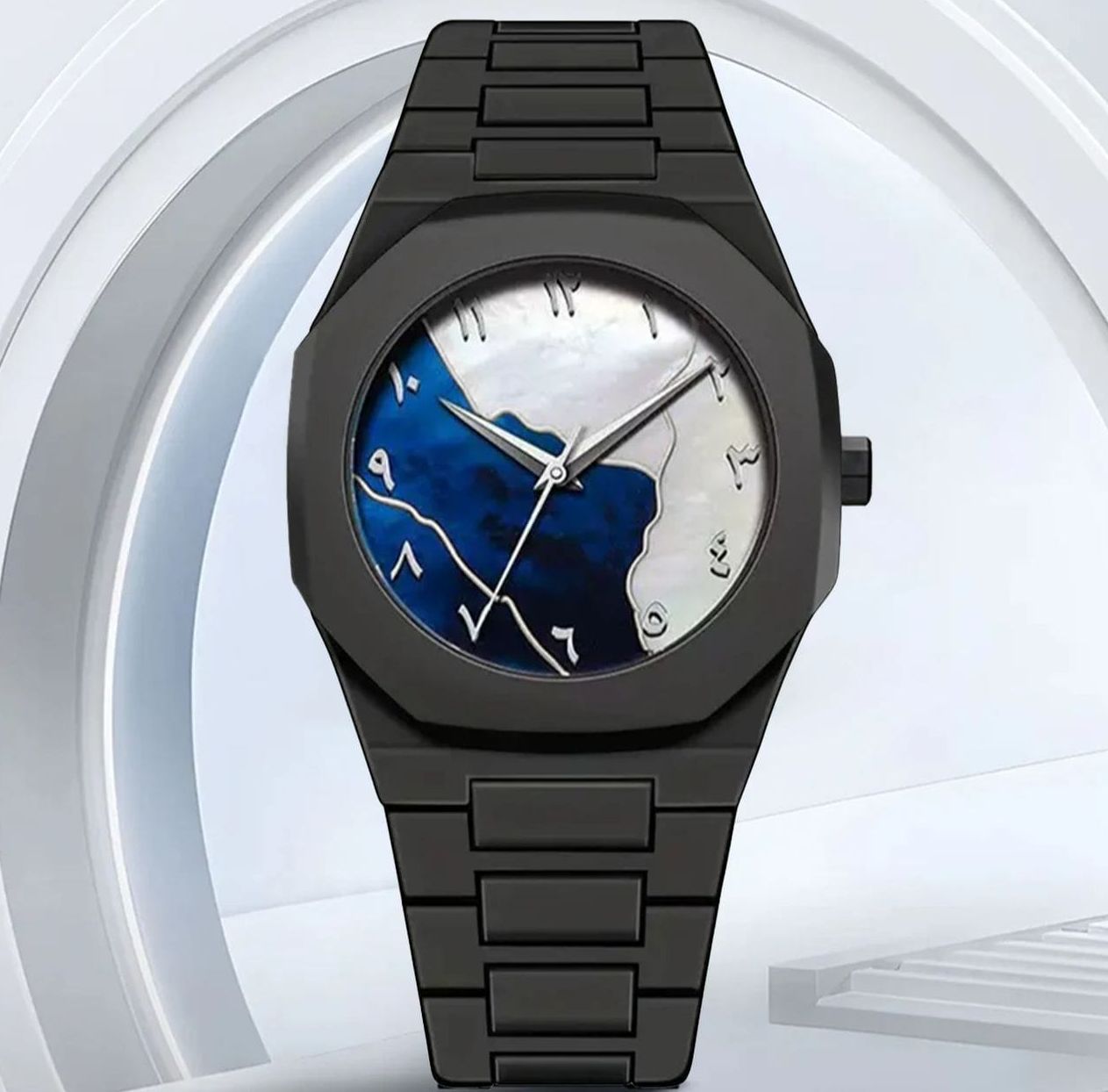 Black Classic Arabic Aura – Blue Marble Storm Edition