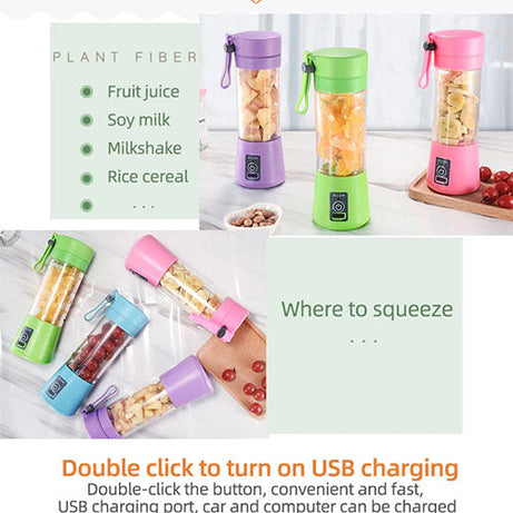 USB Rechargeable Juicer 6 Blades Electric Blender Portable Mixer