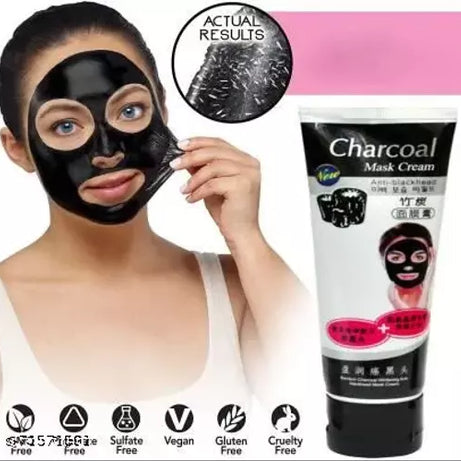 Pack of 2 Charcoal Anti-Blackhead Peel off Mask for Remove Acne Blackheads (2 Pcs)