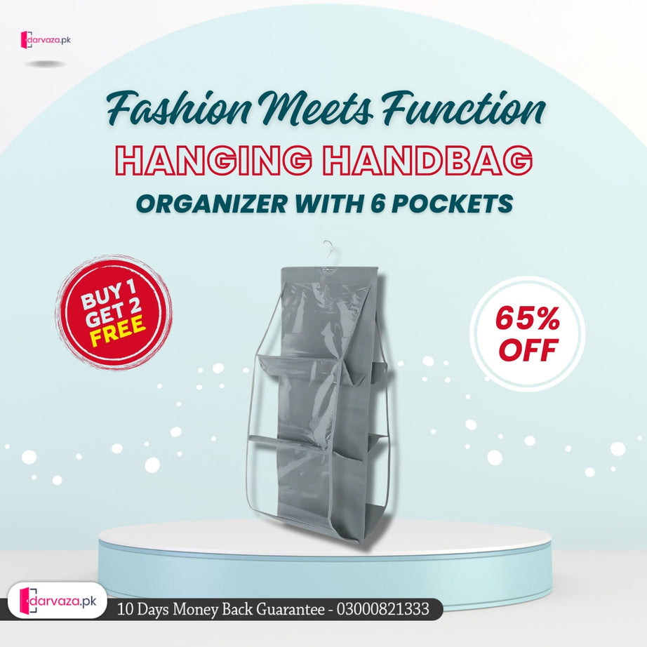 Buy 1 Get 3 Free Handbag Storage Hanging Purse Organizer with 6 Large Easy Access Pockets