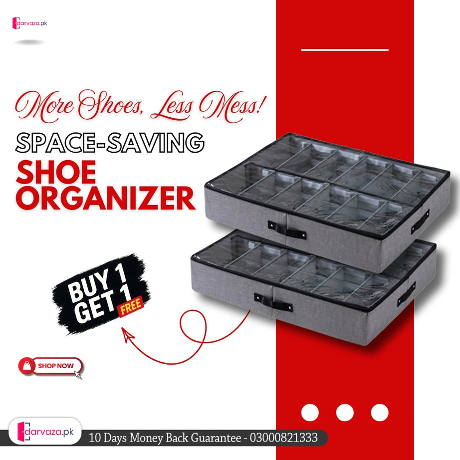 Buy 1 Get 1 Free High Quality Space Saving Shoe Organizers With Hard Foam