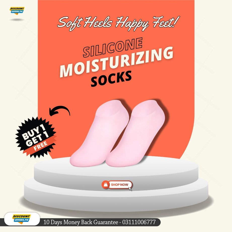 Buy 1 Pair Get 1 Pair Free Offer 4 Pcs Silicone Moisturizing Socks for Foot Care