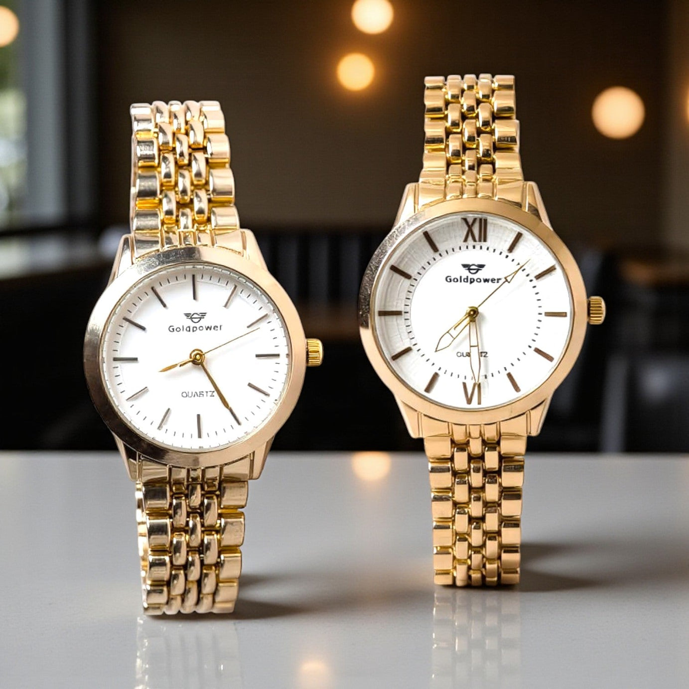 Gold Infinity Couple Watch Set