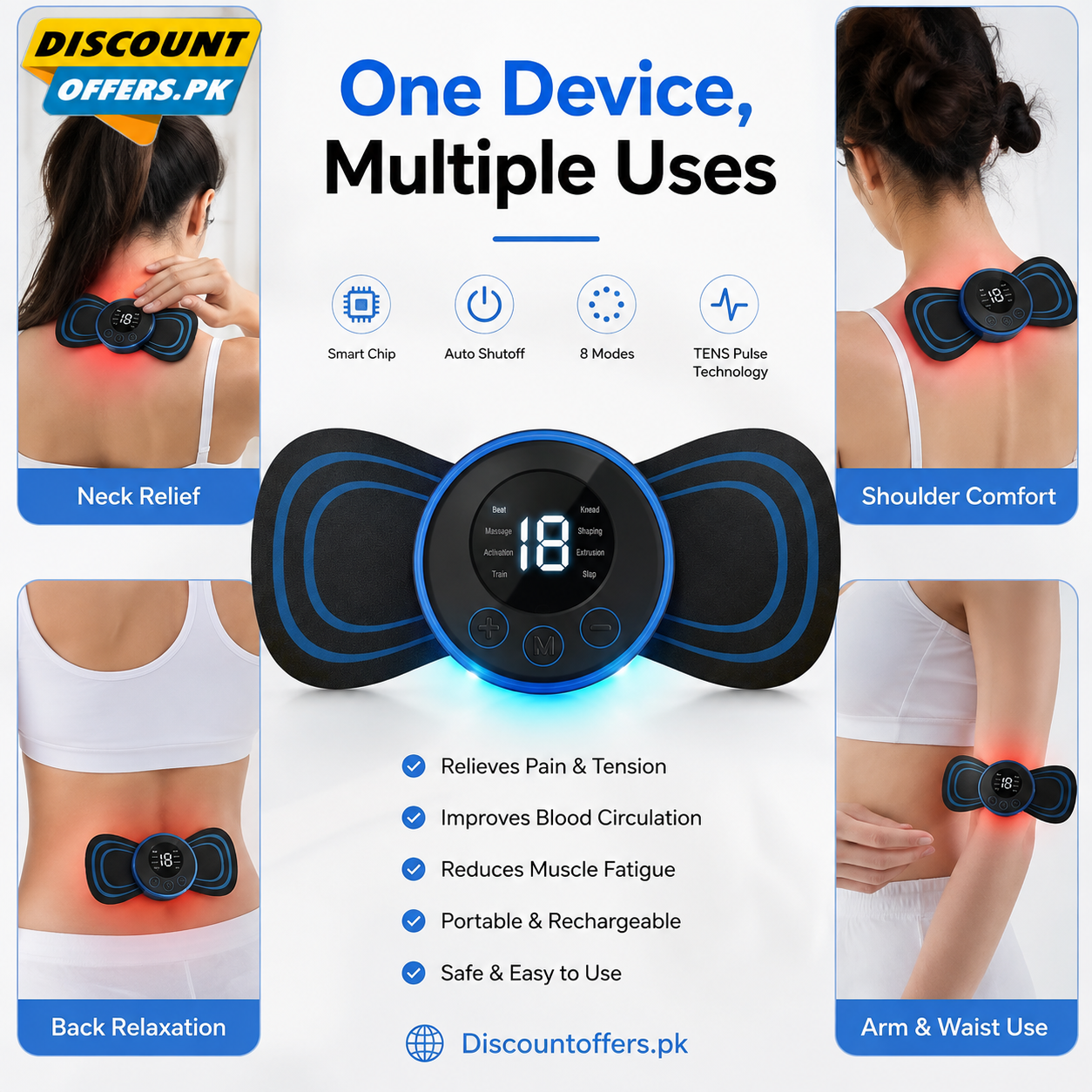 Portable EMS Mini Electric Neck Back Body Massager