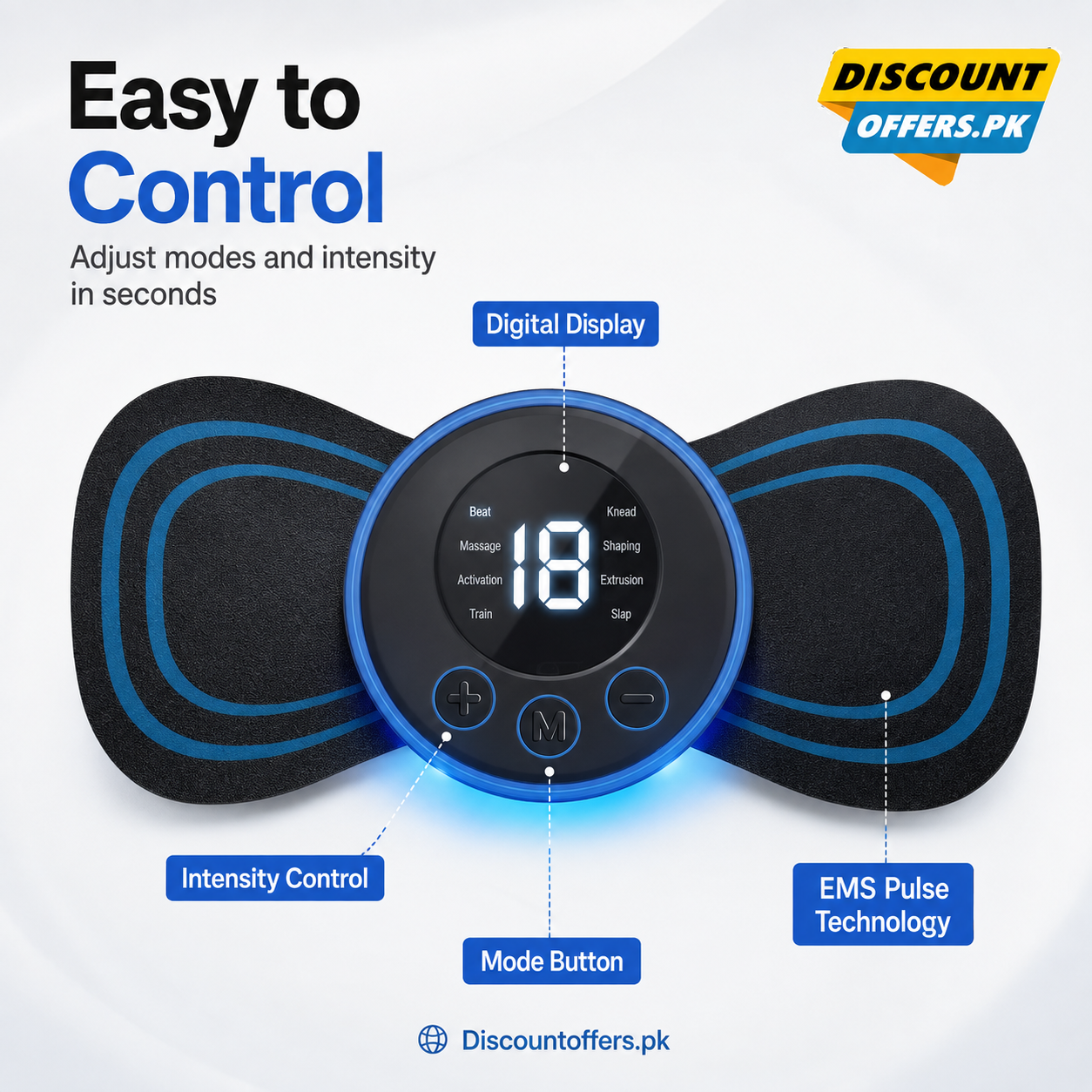 Portable EMS Mini Electric Neck Back Body Massager