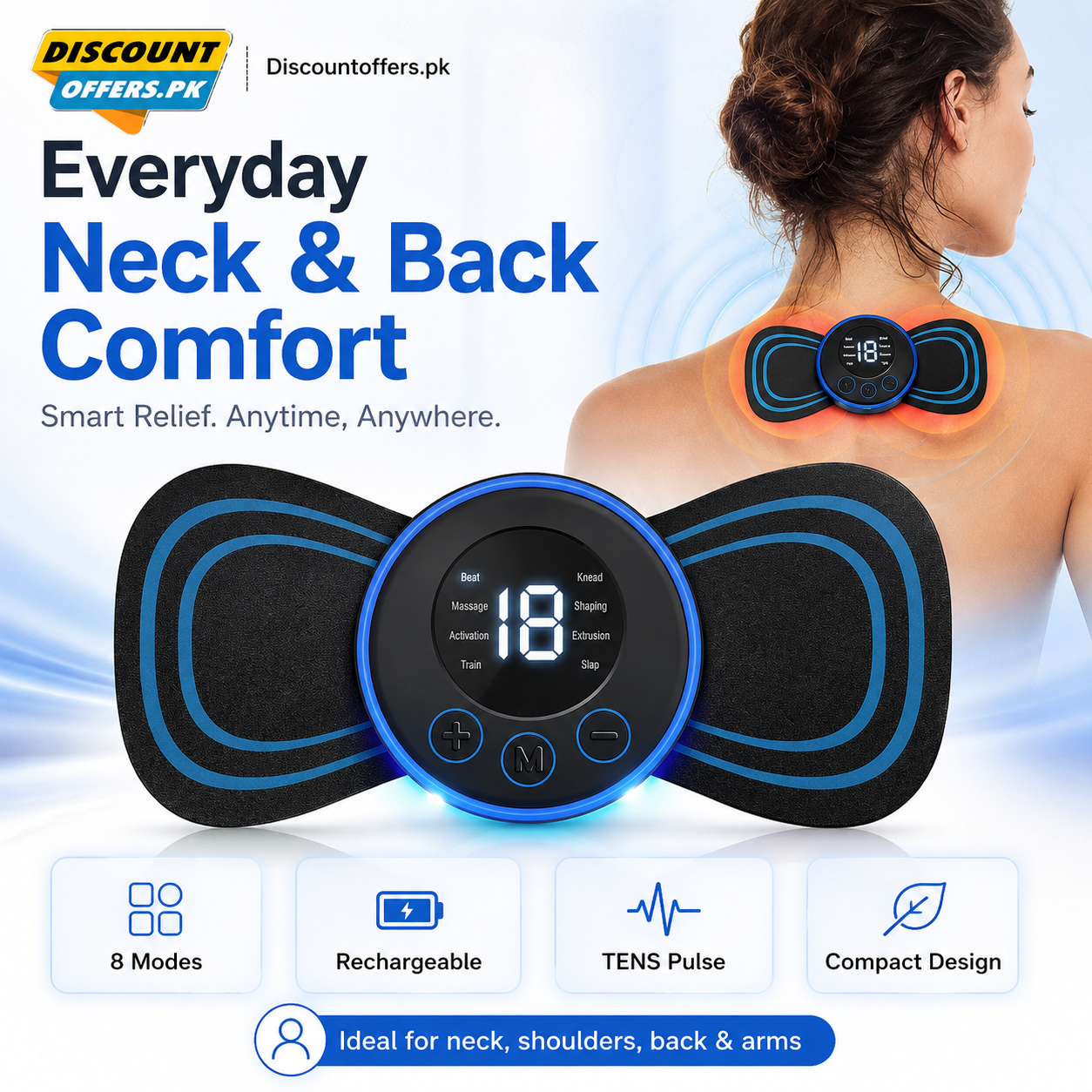 Portable EMS Mini Electric Neck Back Body Massager