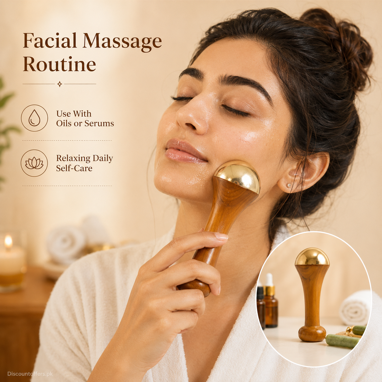 Premium Kansa Wand Massager for Face & Feet