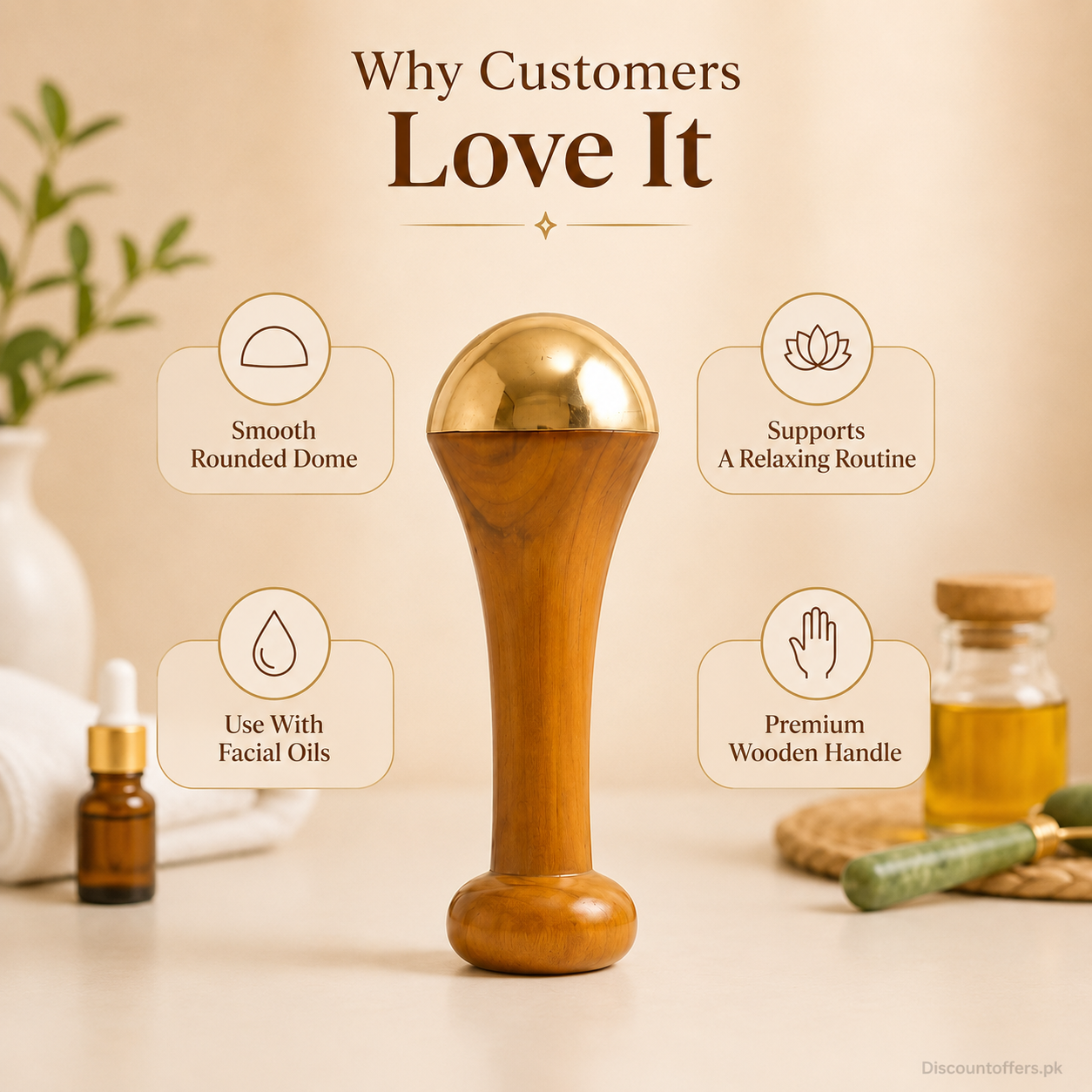 Premium Kansa Wand Massager for Face & Feet