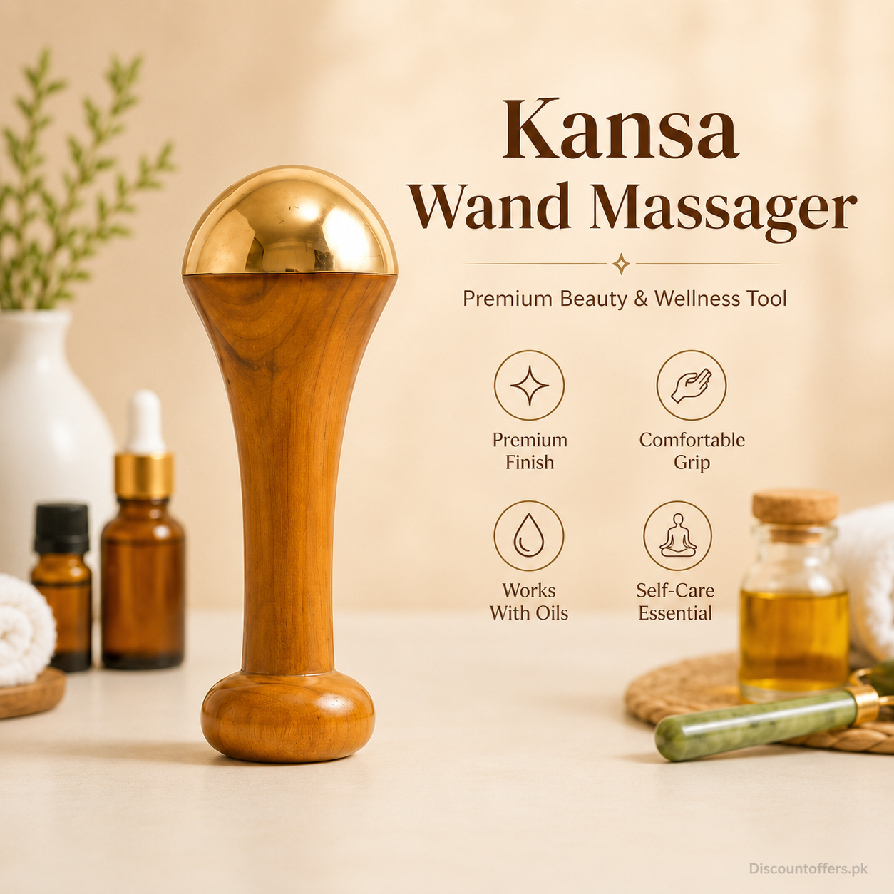 Premium Kansa Wand Massager for Face & Feet