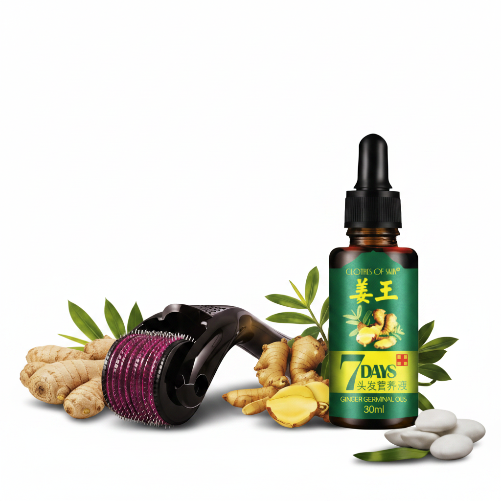 Imported Derma Roller Deep Penetrative & GINGER GERMINAL OIL for fast hair growth