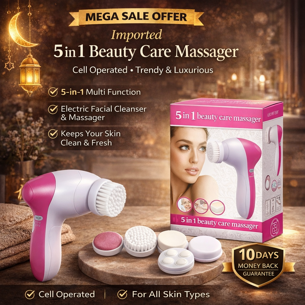 Mega Sale Offer - Imported 5 in 1 Beauty Care Massager Cell Operated Trendy & Luxurious Rs 899