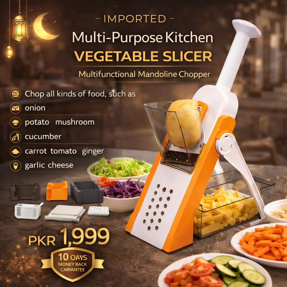 Imported Multi-Purpose Kitchen Vegetable Slicer - Multifunctional Mandoline chopper in Rs 1999