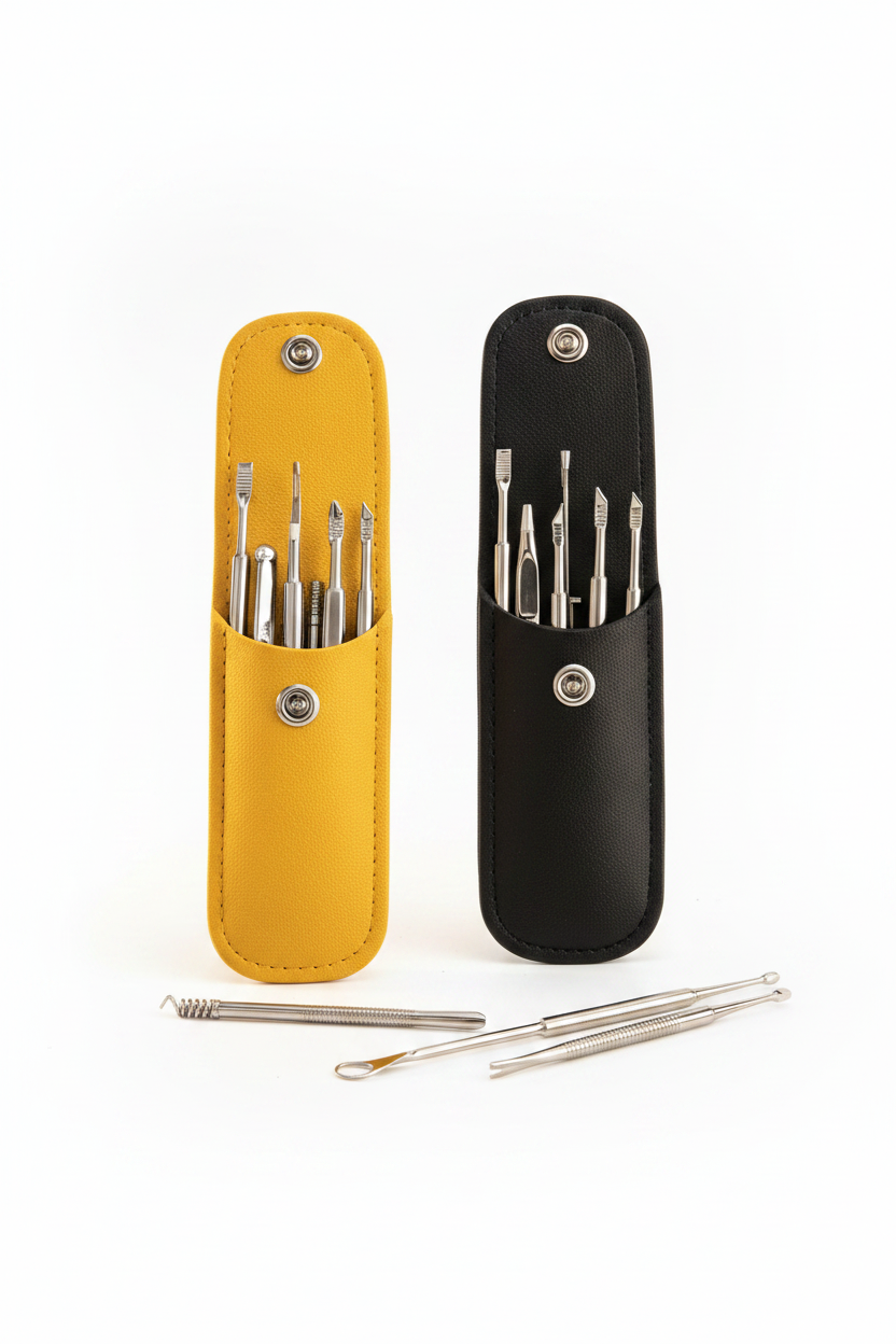 2 Set of 6 Pcs Ear Wax Removal Kit in Stainless Steel for Ear Care & Cleaning