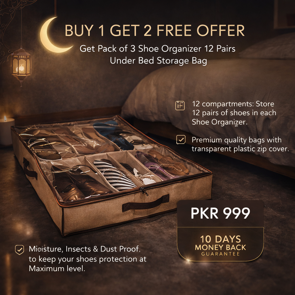 Buy 1 Get 2 Free Shoe Organizer 12 Pairs Under Bed Storage Bag