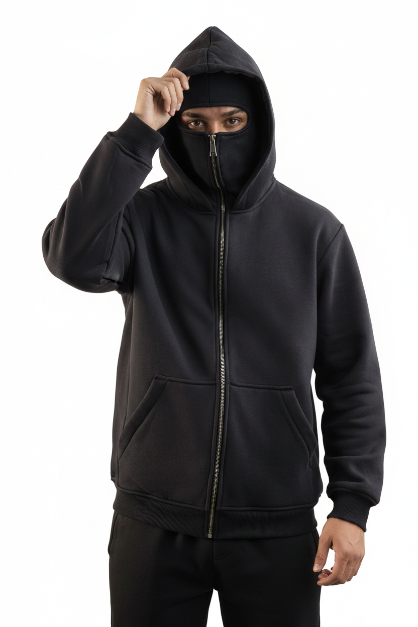 Balaclava Ninja Hoodie in Black
