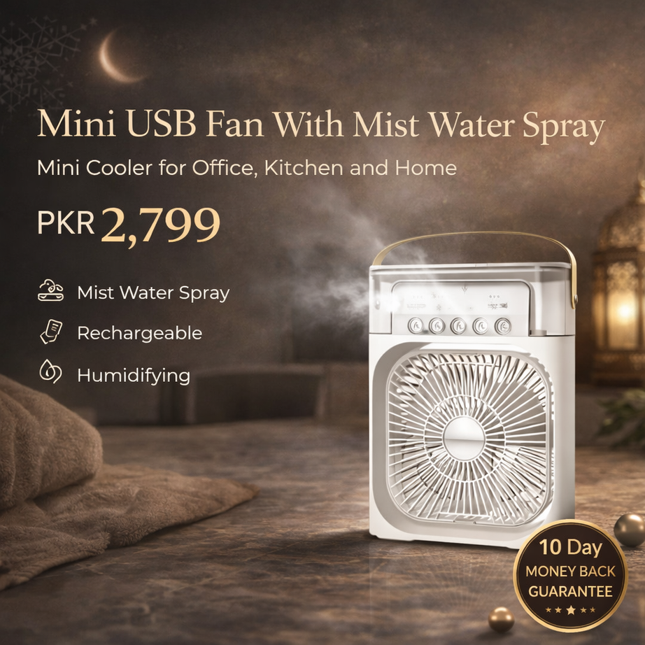 Mini USB Fan With Mist Water Spray Mini Cooler for Office Kitchen and Home