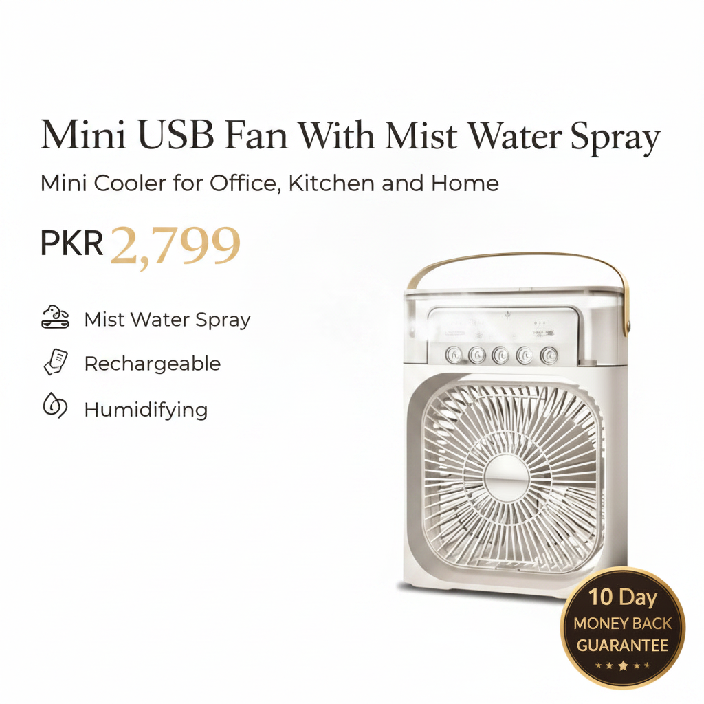 Mini USB Fan With Mist Water Spray Mini Cooler for Office Kitchen and Home