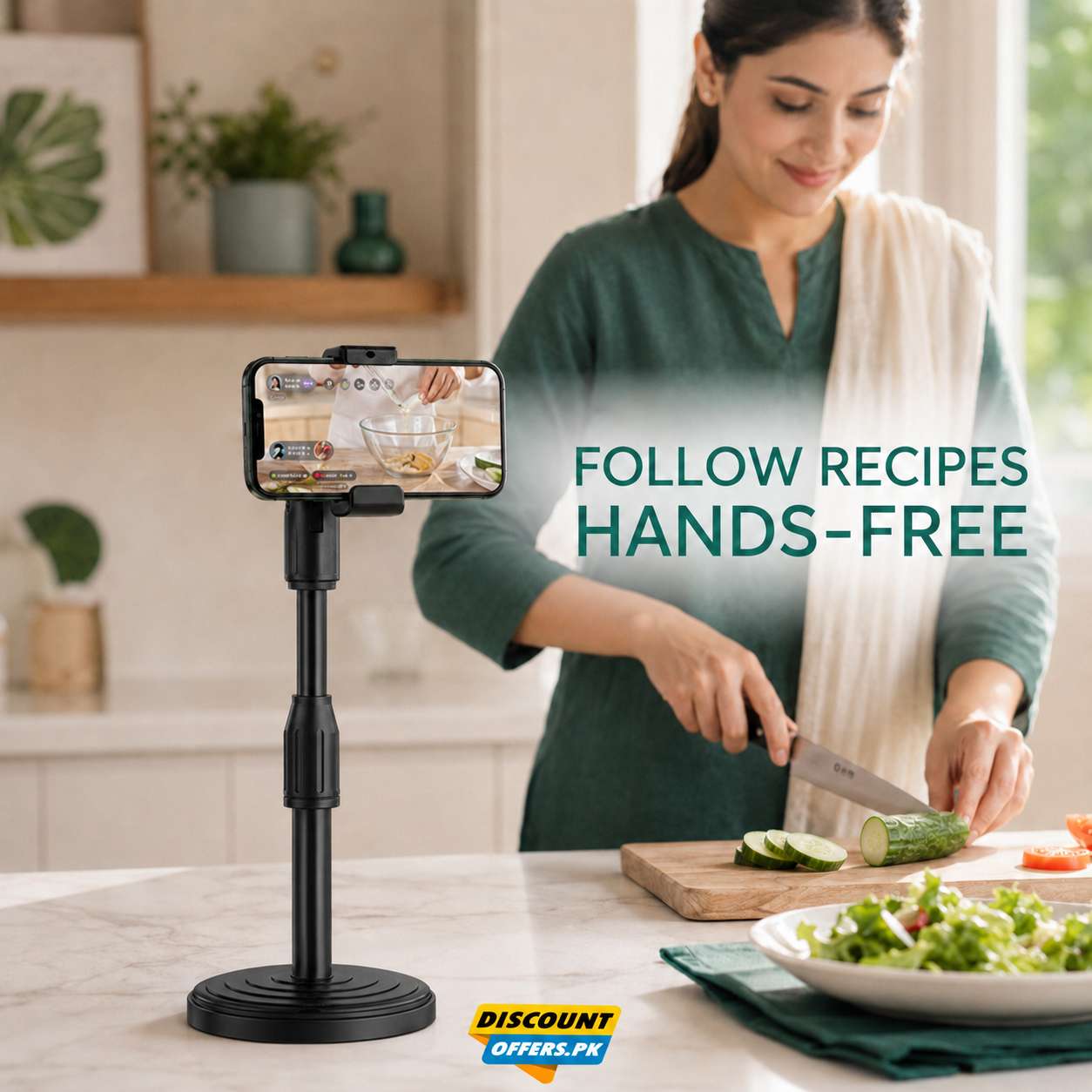 2 Pcs Height Adjustable Mobile Stand Holder