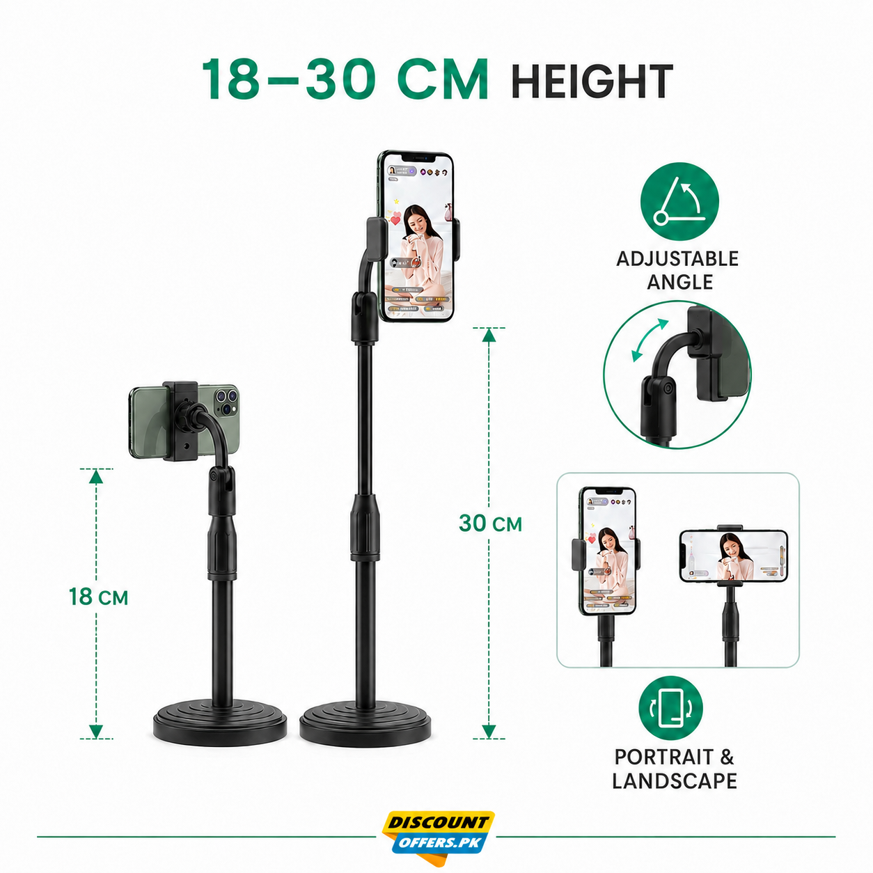 2 Pcs Height Adjustable Mobile Stand Holder