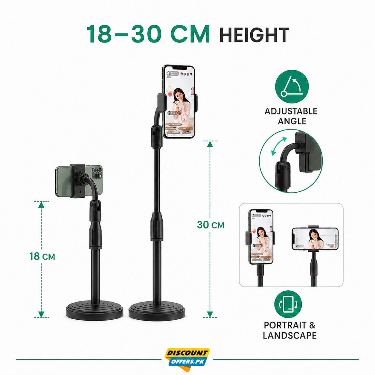 2 Pcs Height Adjustable Mobile Stand Holder